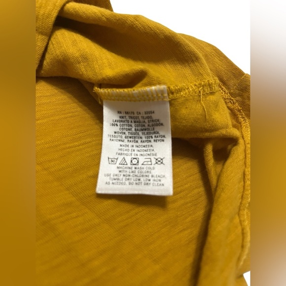 Anthropologie Mustard Yellow Mini Ruffle Neck Long Sleeve Top Sz S - Picture 8 of 8